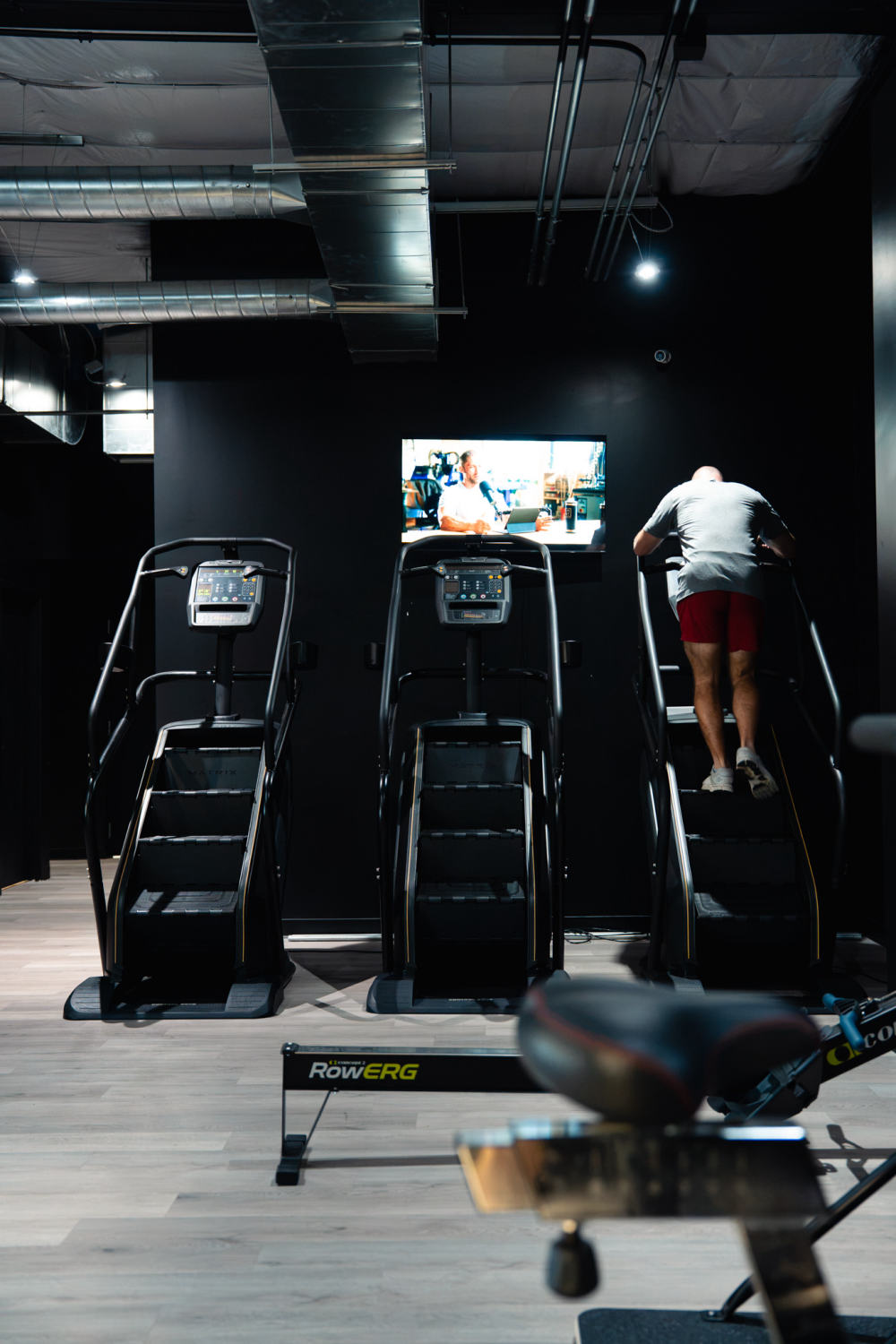 Stair climbers and cardio equipment at The Forum